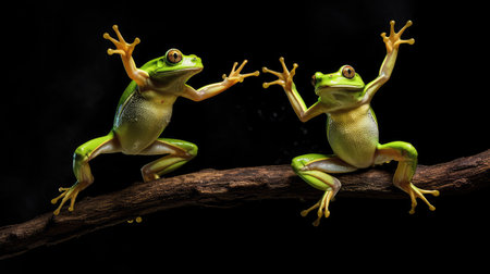 leap american green tree frogの素材