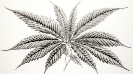 veins marijuana leaf drawingの素材