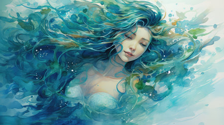 color hand drawn waterの素材