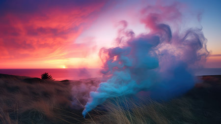 natural pink blue smokeの素材