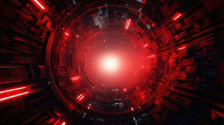 digital futuristic background redの素材