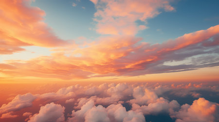 sky orange sunset cloudsの素材