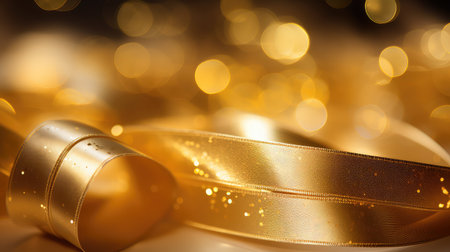 texture gold ribbon bannerの素材