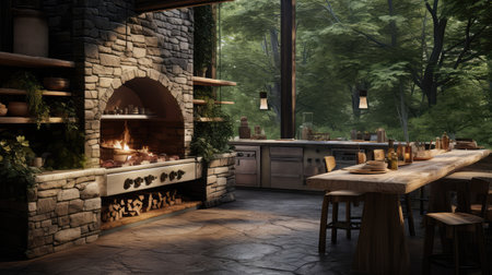 wood outdoor kitchen counterの素材