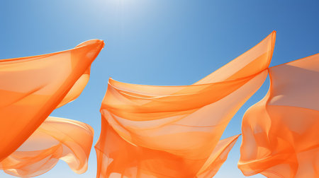 fluttering orange bannersの素材