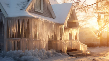 roof ice storm houseの素材