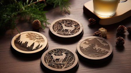 coaster gift woodの素材