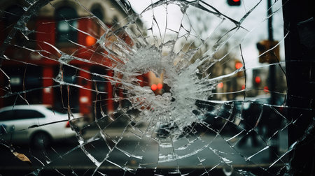 burglary broken storefront glassの素材