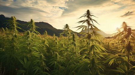 hemp cannabis plantの素材