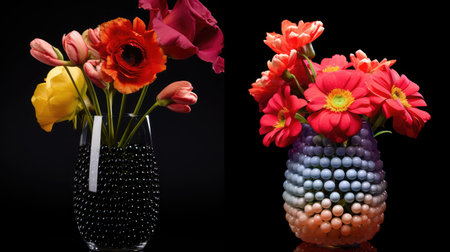 floral black water beadsの素材