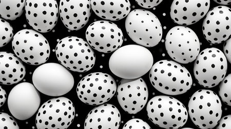 background easter eggs black and whiteの素材