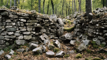 layered old stone wallの素材