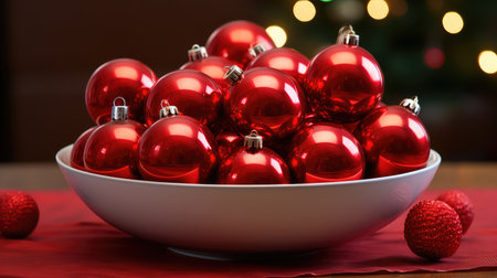 holiday christmas red ornamentの素材