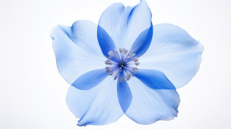 close blue flower on whiteの素材