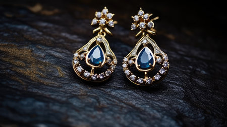 jewelry blue gold ornamentsの素材