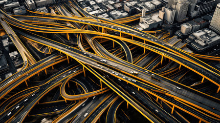 transportation road yellow linesの素材