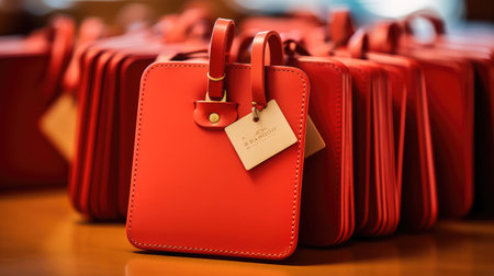 suitcase red luggage tagの素材