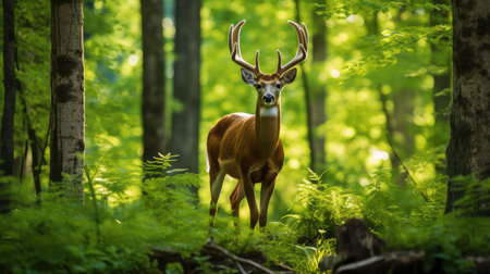 graceful white tailed deerの素材