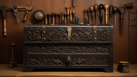 ornate wooden tool boxの素材