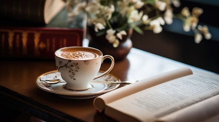 photography books and coffeeの素材