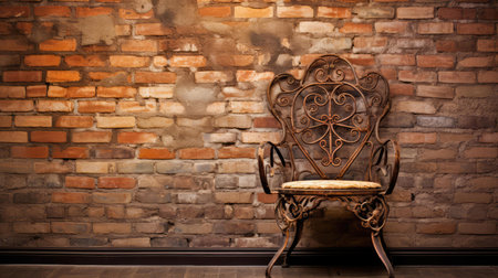 brick chair against wallの素材