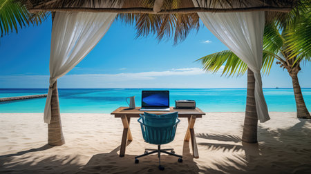 modern office on beachの素材