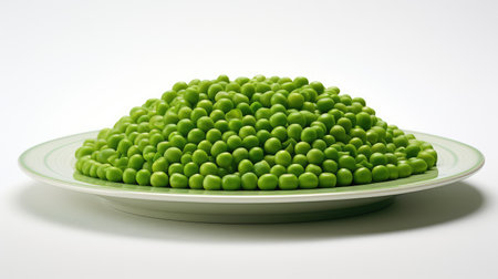 plate green peas on whiteの素材