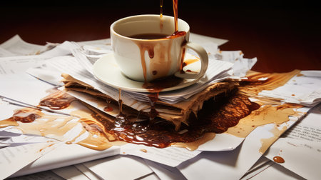 ruined coffee spillの素材