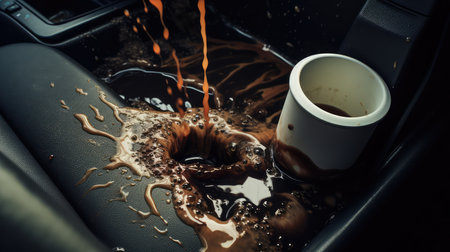 travel coffee spilledの素材