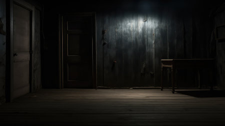 shadow dark room open doorの素材