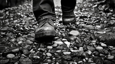 journey black and white roadの素材