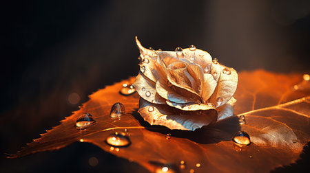 droplets rose leafの素材