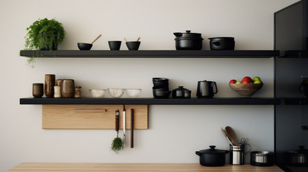 black shelf wallの素材