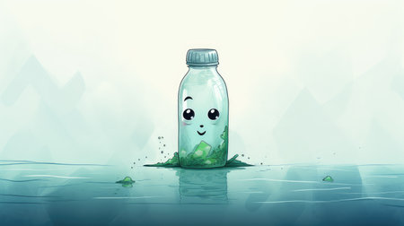 hand plastic bottle illustrationの素材