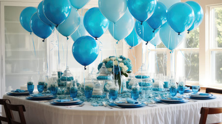centerpiece blue party balloonsの素材