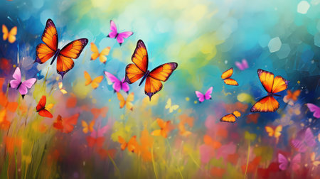 vibrant abstract spring backgroundの素材