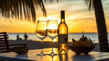 beach tropical wineの素材