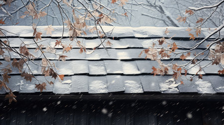 serene roof leavesの素材