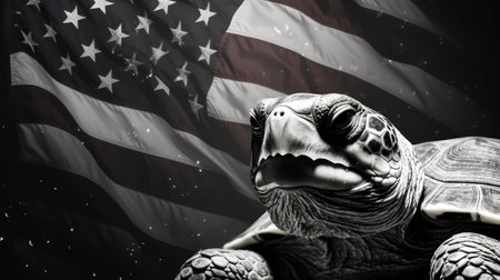 usa sea turtle black and whiteの素材