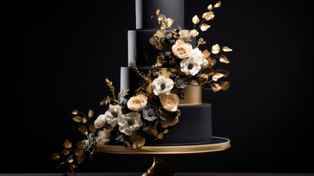 cake wedding black goldの素材