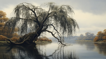 pond tree oldの素材