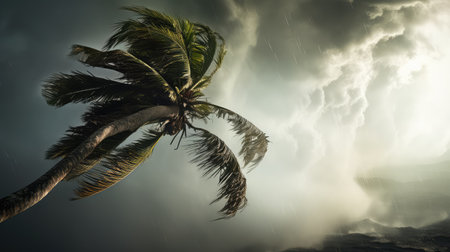 tropical tall palm treeの素材