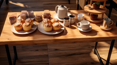 light wood display tableの素材