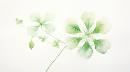 ethereal water color 4 leaf cloverの素材