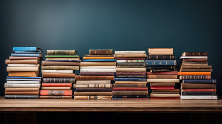 reading rows of booksの素材