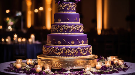 sophisticated purple and gold designの素材