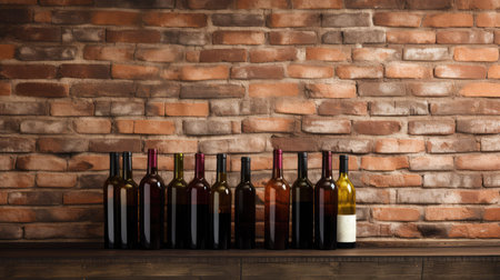 wall wine bottles backgroundの素材