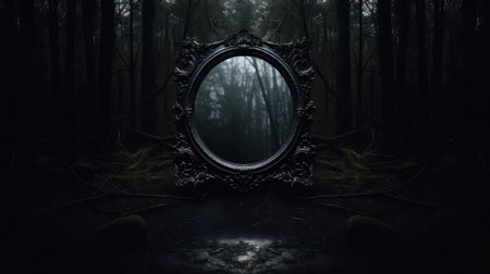 surreal reflective black backgroundの素材