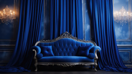 velvet elegant royal blue backgroundの素材