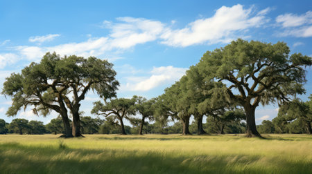 landscape live oak treesの素材